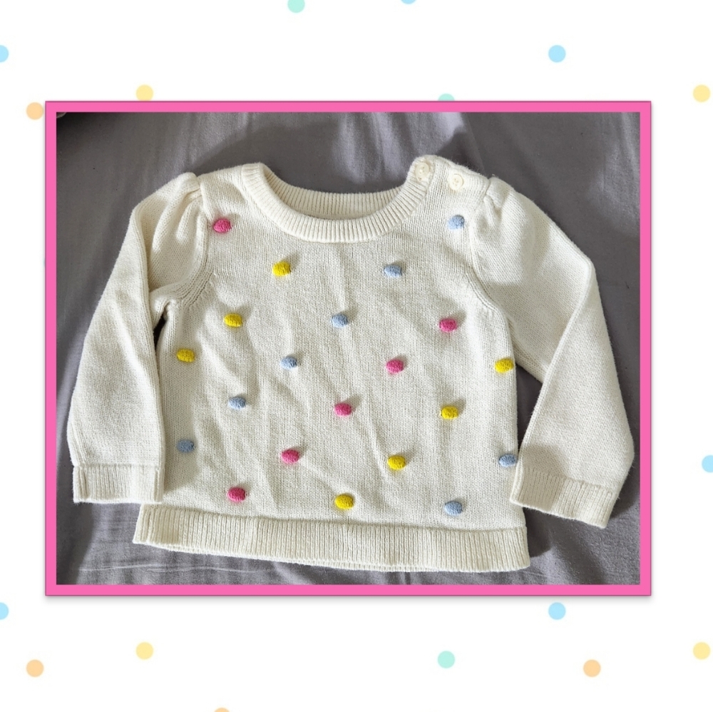 GAP Knit Long Sleeve Colorful Polkadot Sweater